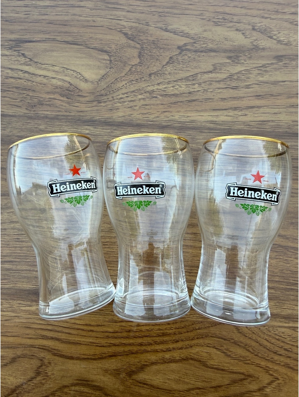(3) Heineken Tulip Style Half Pint Glass 5 Inches Tall (small Pilsner Glass)